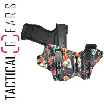 BLACK TRIDENT® "GUARDIAN" G43 IWB HOLSTER  FLORAL SKULLS TROPICAL CARBON
